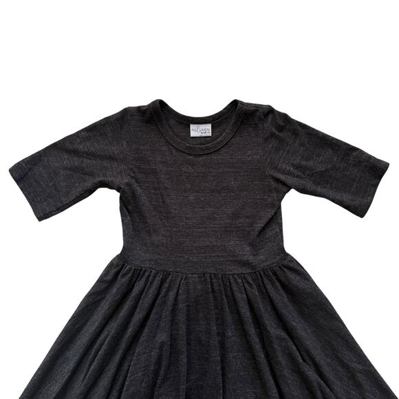 Miliana by Millie + Roo Charcoal Gray Knit Twirl Dress Size 6/7 - Picture 2 of 5